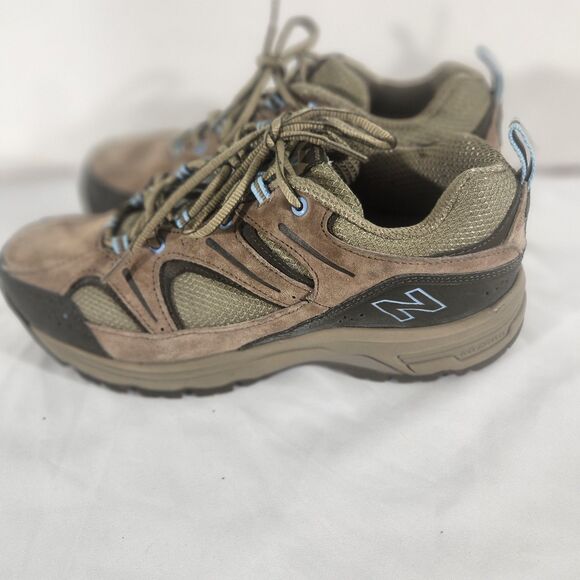 New Balance 759 Trail Running Shoes Country Hiking Brown Blue Suede Womens 10.5 - Picture 1 of 9